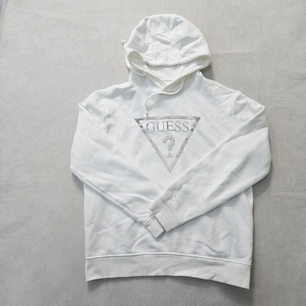 L 게스 화이트 후드티 0304Y