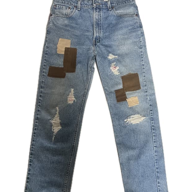 리바이스 505 패치 데님 팬츠