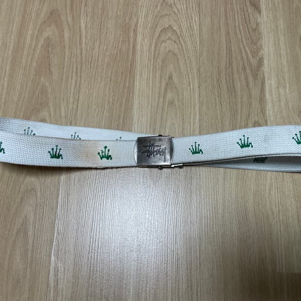 빈티지 90s 올드 스투시 크라운 웹 벨트