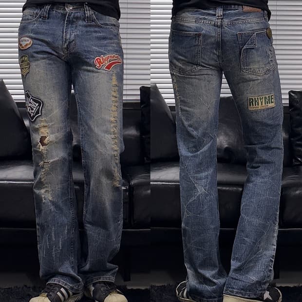 {UNKNOWN} Multi Patch Distressed Jeans  