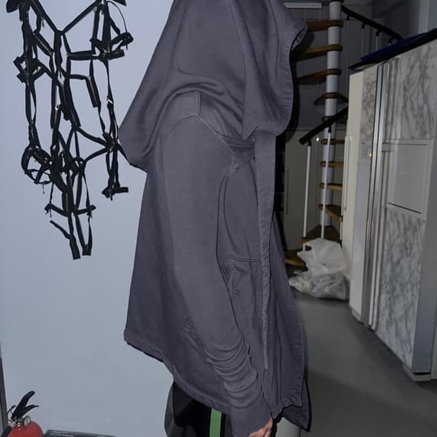 릭오웬스 다크쉐도우 오징어 후드 가디건