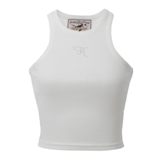 쓰리타임즈 쥬얼 탱크탑 크롭 아이보리 쓰탐