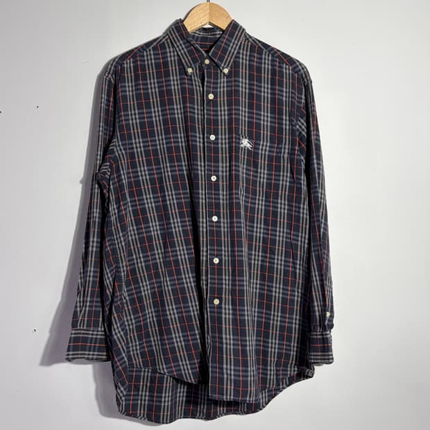 버버리 빈티지 네이비 체크 셔츠 (무료배송)