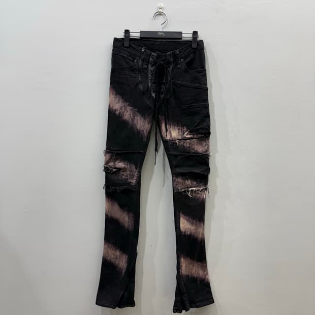 Ifsixwasnine 아카이브 지퍼 디테일 슬림 부츠컷 데님진