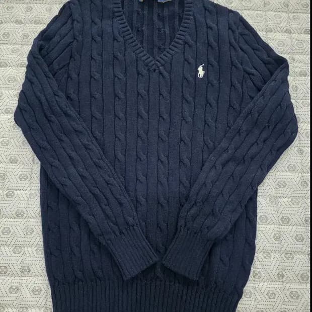폴로 랄프로렌 브이넥 케이블 니트 남90