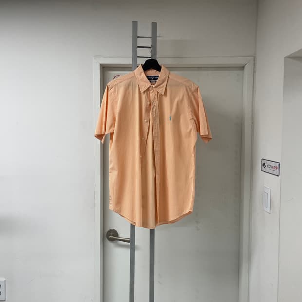 폴로 랄프로렌 스트라이프 반팔 셔츠 오렌지 40