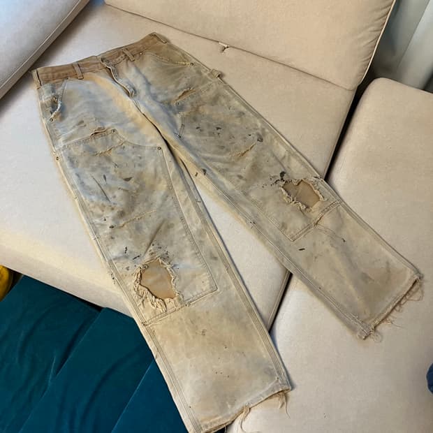 Carhartt distressed trashed double knee