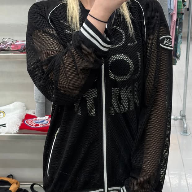 본더치 올 시스루 집업 블랙