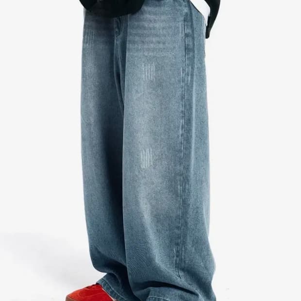 필루미네이트 데미지 워시드 데님 팬츠