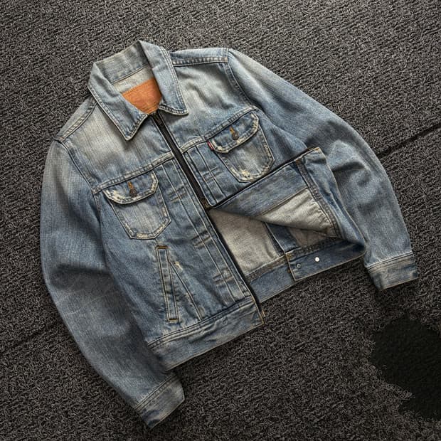 리바이스 USA 오리지널 투웨이 집업 데님 트러커 자켓 3851