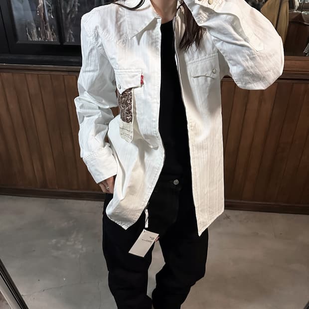 LEVI'S zip-up western denim shirt jacket