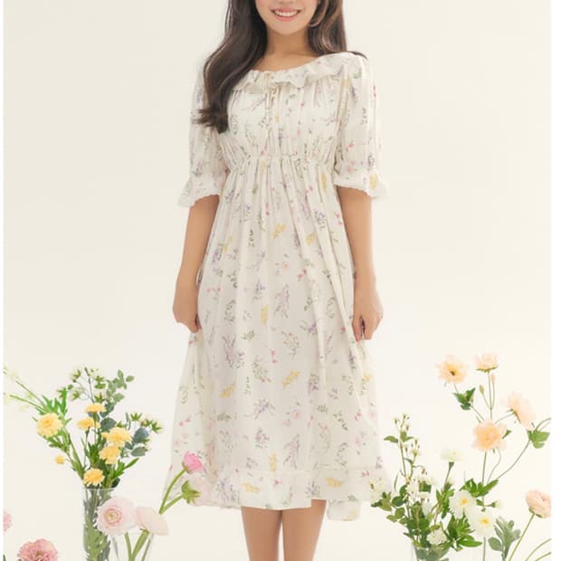 새상품 에블린 플라워 캡내장 파자마 M