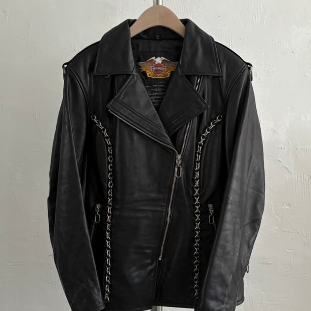 Harley-Davidson 할리 데이비슨 체인 레더 라이더 자켓