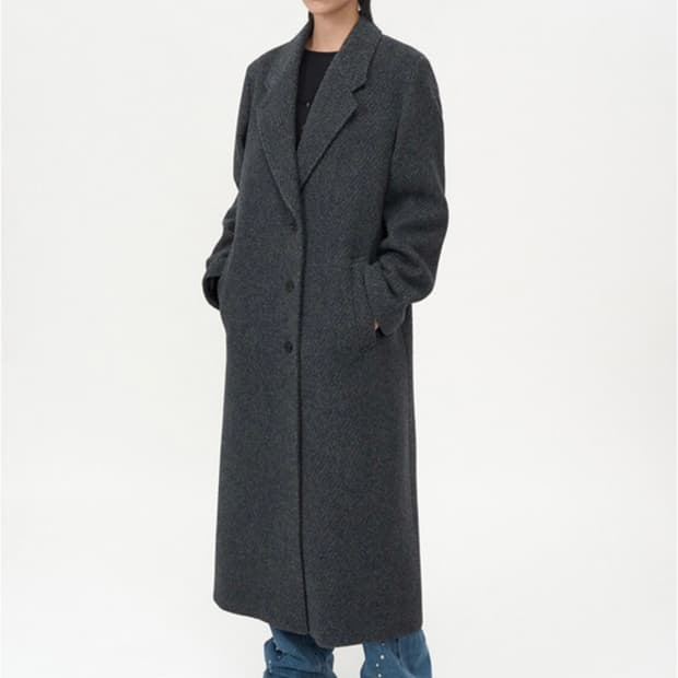 인사일런드 우먼 클래식 맥시 코트 차콜