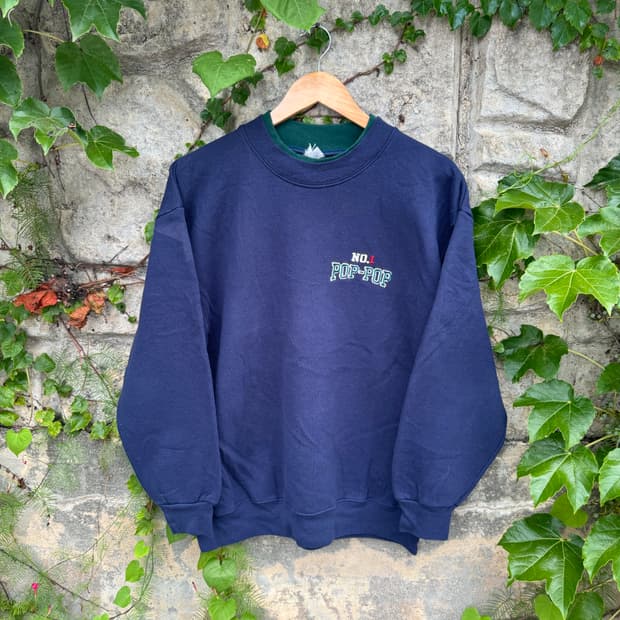 90s won’s wear made in usa 자수 맨투맨 스웻셔츠