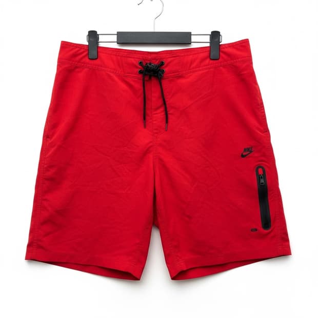 나이키 레드 반바지 지퍼포켓 L