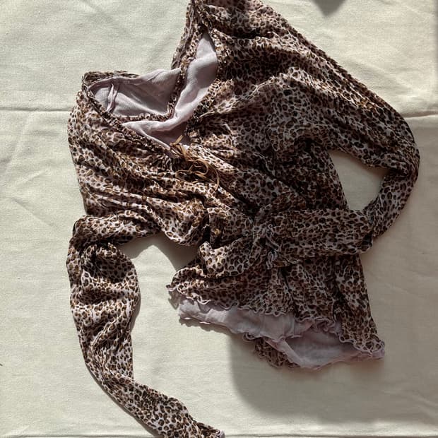 pink+brown hopi frill long sleeve