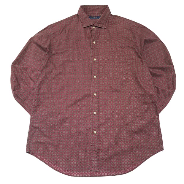 CK131 L 폴로 90s 메달리온 버건디 셔츠 남방