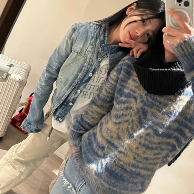 와이프로젝트 후크 데님 자켓 M