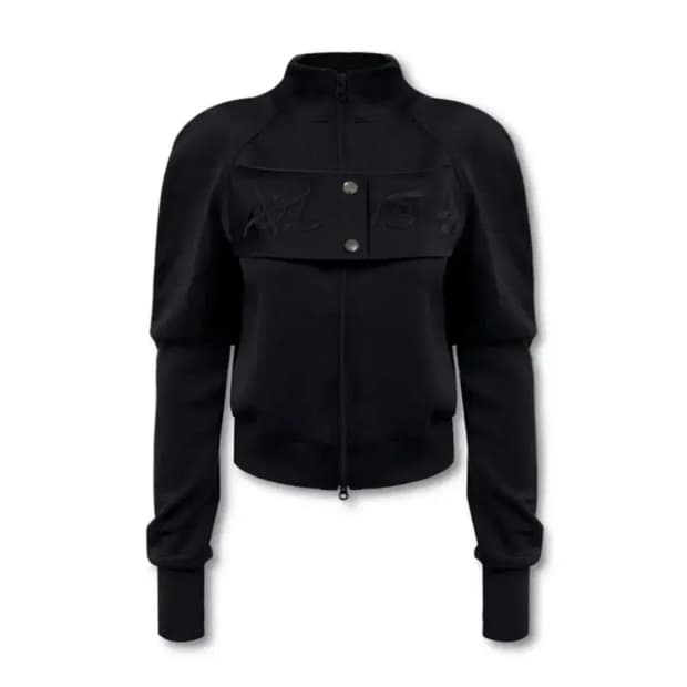 0104 FLAP EMBROIDERY JERSEY ZIP-UP 져지 집업