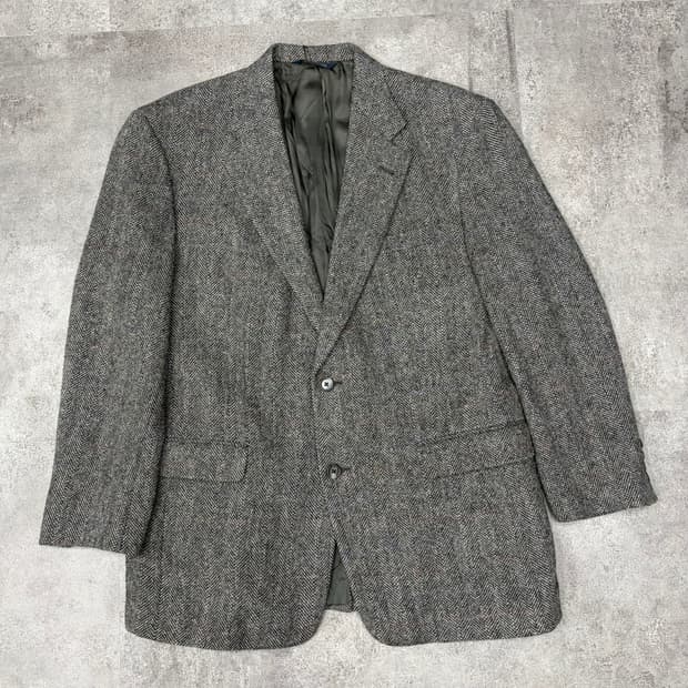 90s 버버리 헤링본 울 체크 자켓