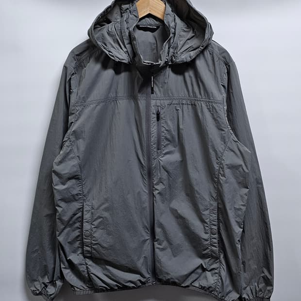 내셔널지오그래픽 후드 바람막이 그레이 2XL