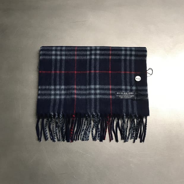 버버리 정품 울/캐시미어 머플러 네이비