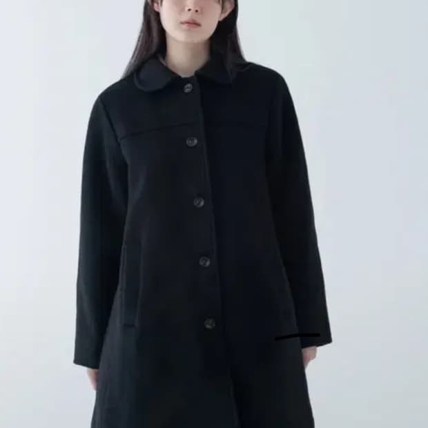 오헤시오 코트 HALF RAGLAN WOOL COAT, BLACK