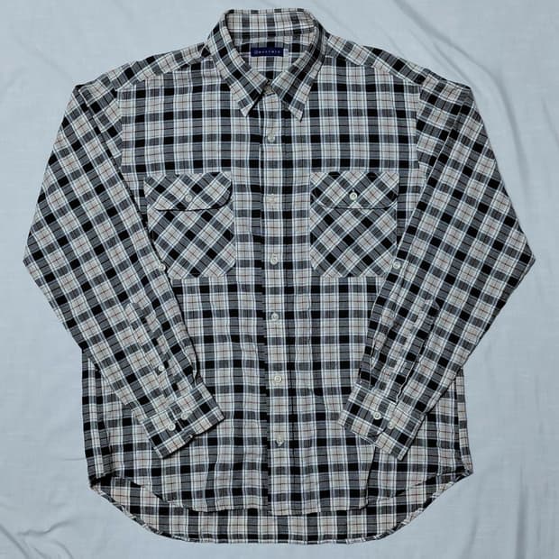 [L] MACCHIO(마키오) 코튼 100% 체크 워크 셔츠