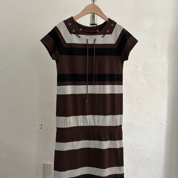 A.P.C. 아페쎄 90s 브라운 단가라 원피스