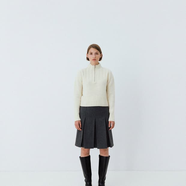 Le 울 플리츠 미디 스커트(새상품) S