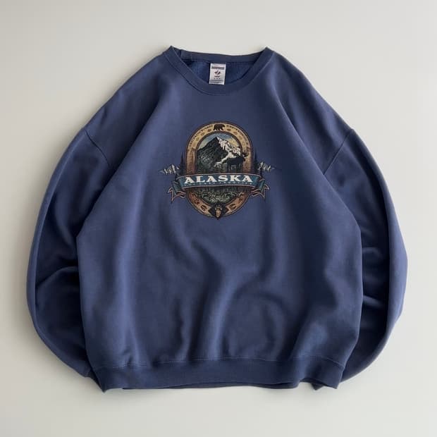저지 알래스카 프린팅 스웻셔츠 XL