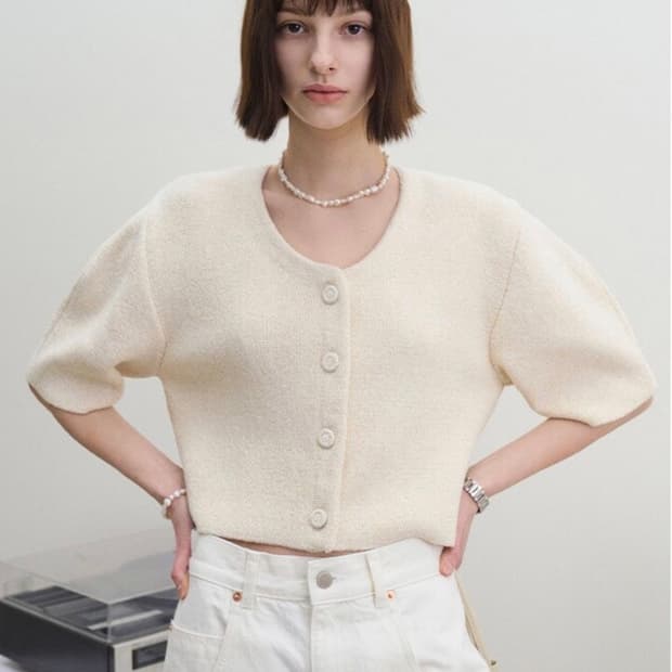 새상품 그로브 롤린 반팔 가디건