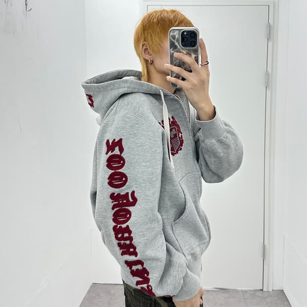 ZOO YORK rare gothic embroidery hood zip