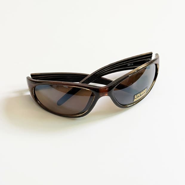 90s 볼드 오벌 쉴드 브라운 그라디언트 빈티지 선글라스