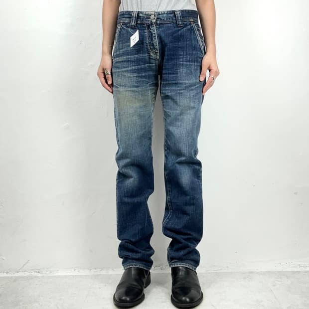 Johnbull Zip Pocket Straight Denim Pants