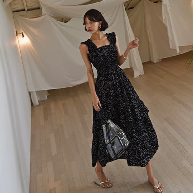 스모크 밴딩 원피스