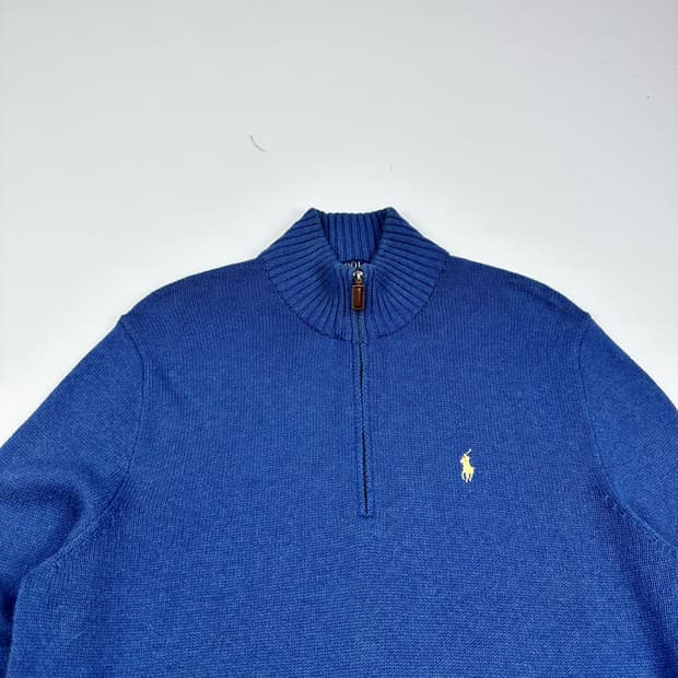 폴로 랄프로렌 포니 스카이 블루 반집업 니트 (L)