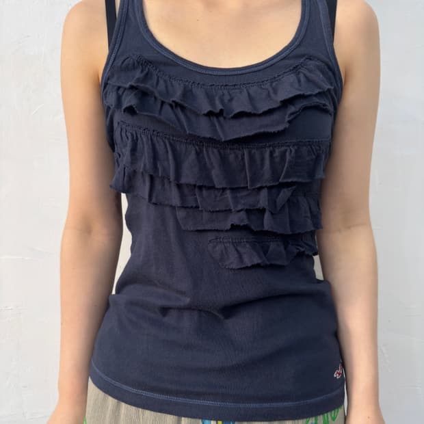hollister frill sleeveless