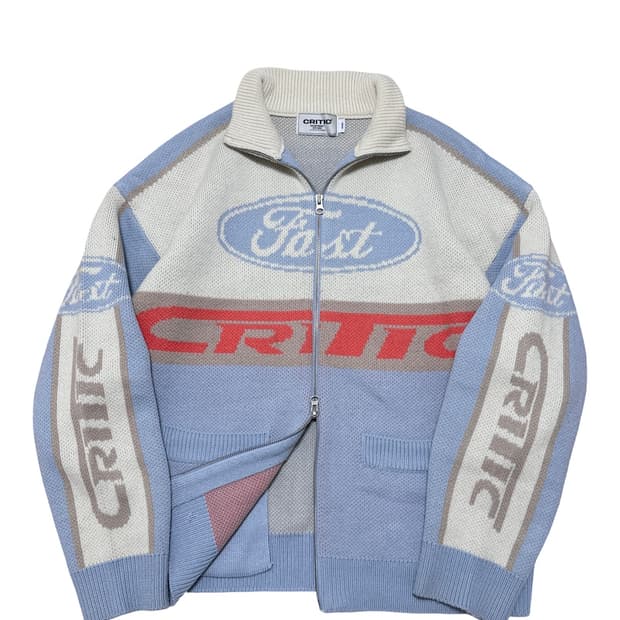 크리틱 레이싱 투웨이 니트 집업