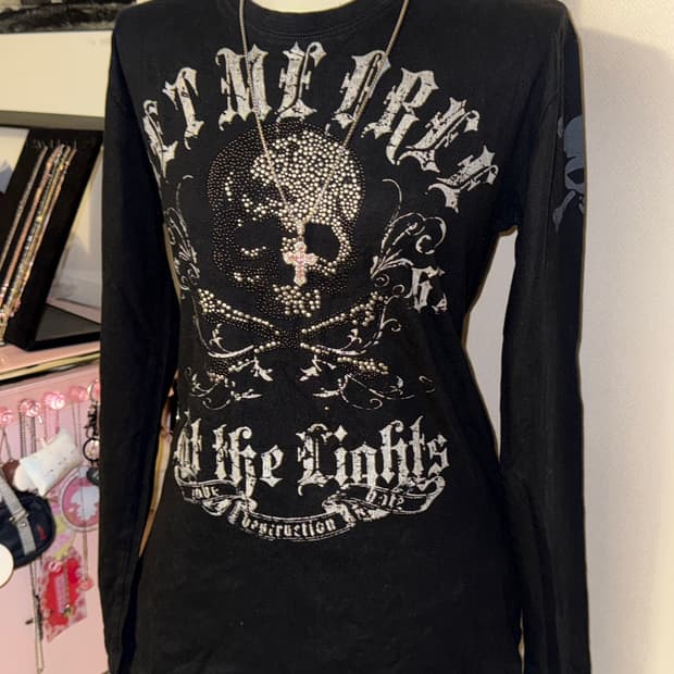 빈티지 펑크 롱슬리브 해골 ED HARDY