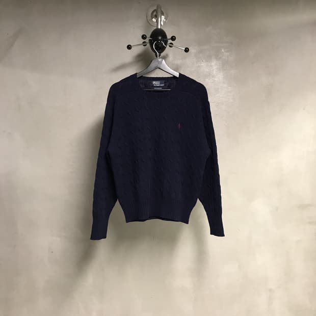 폴로 랄프로렌 케이블 니트 네이비 90