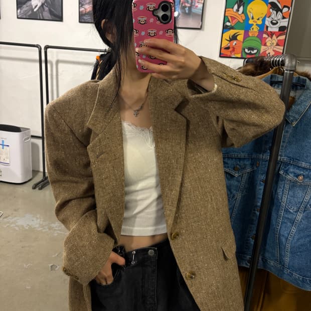 일제 헤링본 블레이저