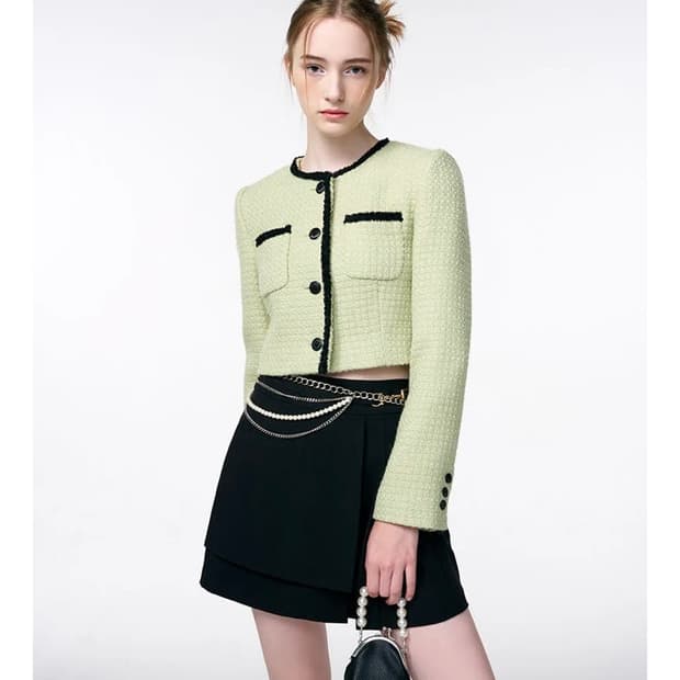 에트몽 trimmed tweed jaket