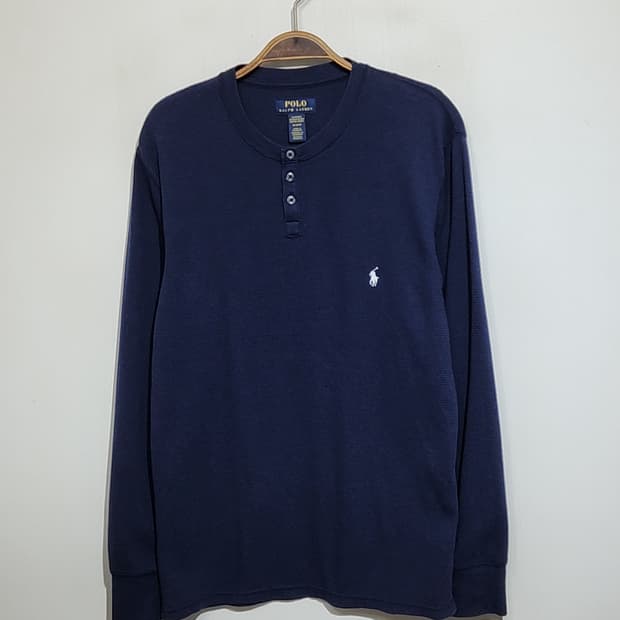 (M) 랄프로렌 폴로 헨리넥 티셔츠 네이비 긴팔티 