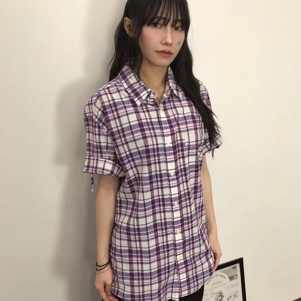 Uniqlo Purple Plaid Shirt