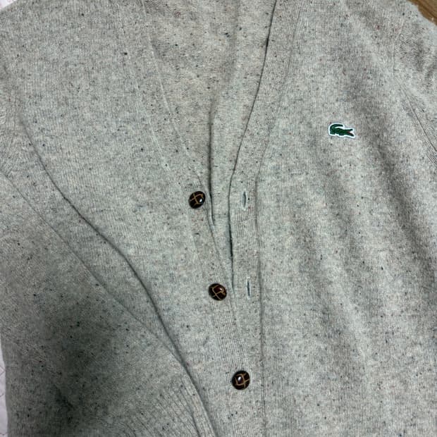 라코스테 베이지 가디건 울 100