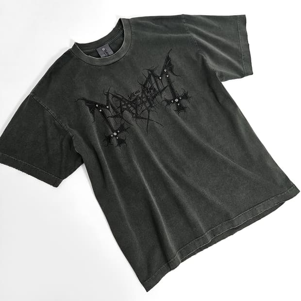 Mayhem 웨스턴 리벳 밴드 투어 티셔츠 (khaki gray)