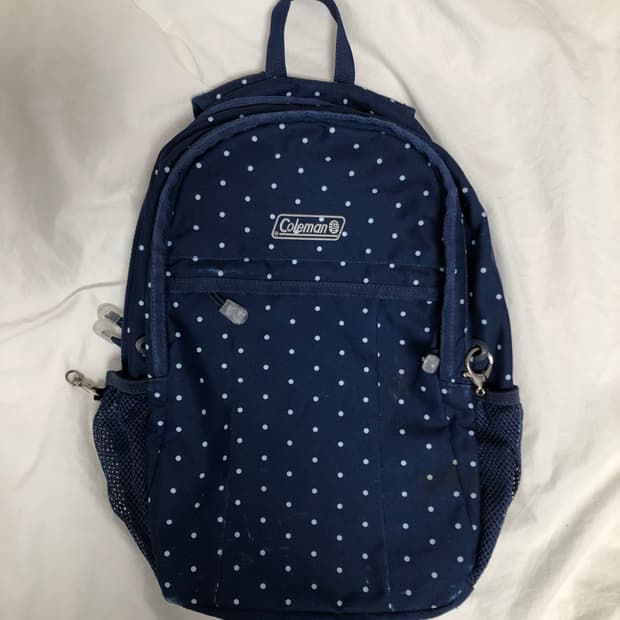 콜맨 네이비 도트 땡땡이 백팩 배낭 가방