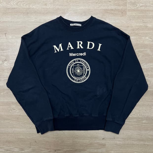 마르디 메크르디 여성 유니브 빅로고 맨투맨 [네이비] FREE